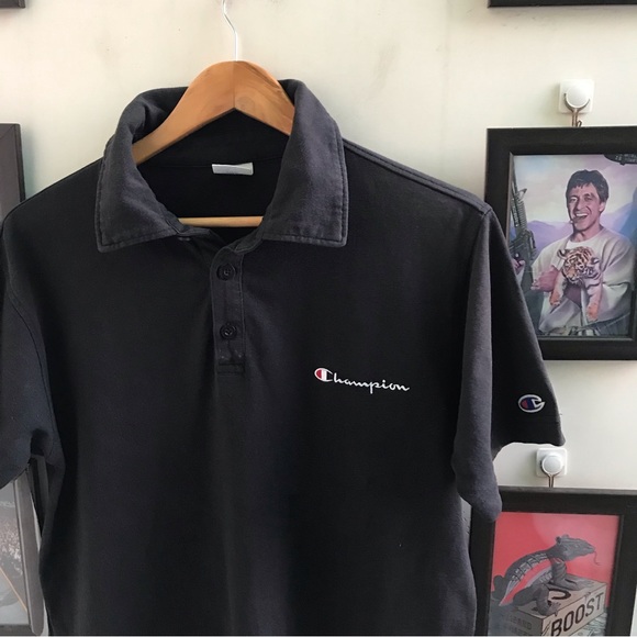 Champion Black polo(M-L) - Picture 6 of 9